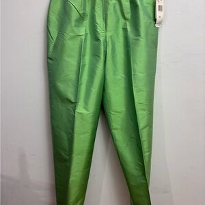 Jones New York Lime Green Silk Pants